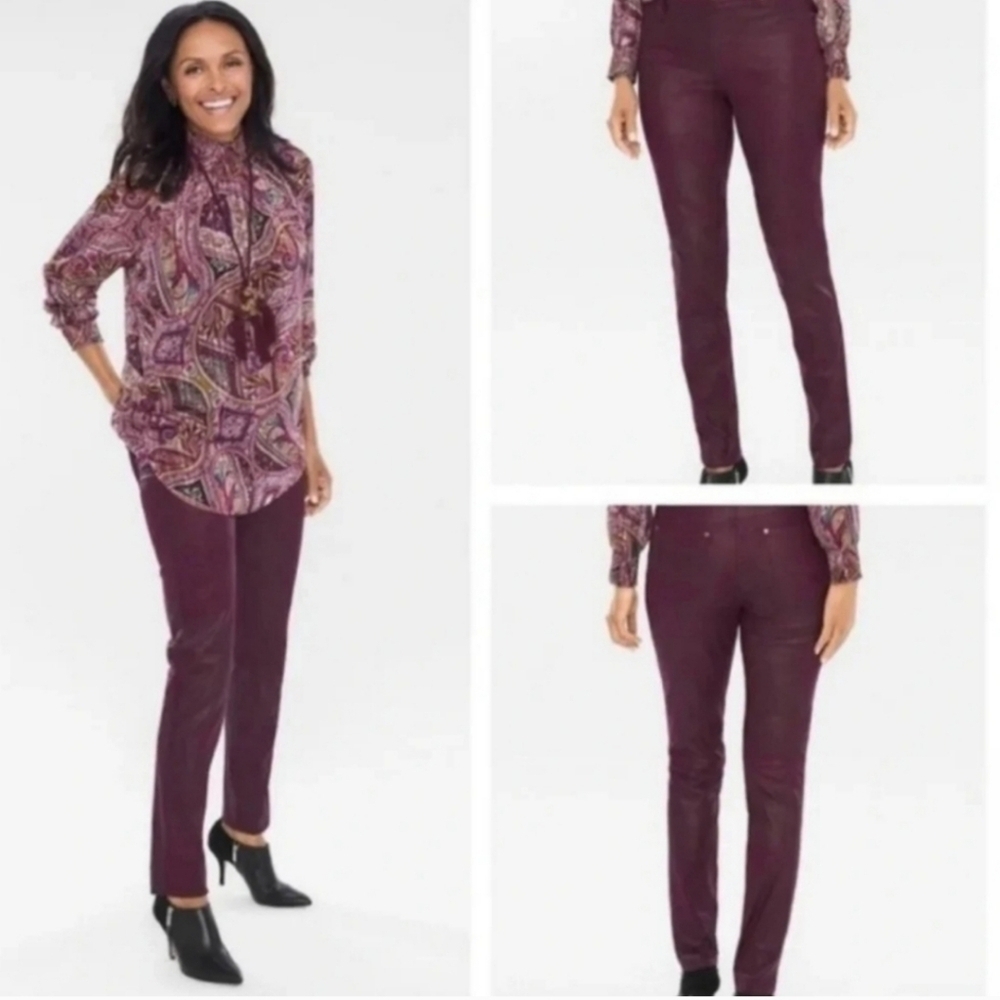 NWT Chico’s Faux Suede Knit Pull On Pants Monrovia Size 3 (16 - Picture 6 of 8